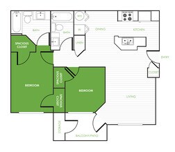 2BR/2BA floor plan